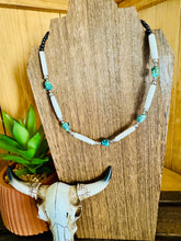 Load image into Gallery viewer, Turquoise And Bone Choker
