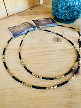 Load image into Gallery viewer, Black And Tortoiseshell Choker And Hoops
