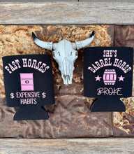 Load image into Gallery viewer, Faster Horses Expensive Habits &amp; She's Barrel Broke Can Cooler
