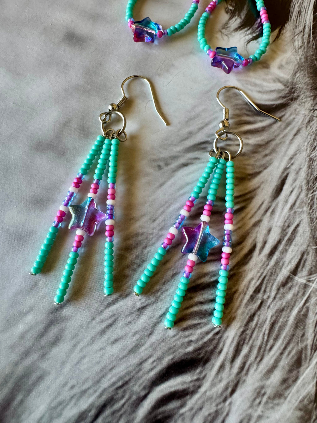 Turquoise N Stars Earrings