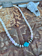 Load image into Gallery viewer, Pink Conch Barrel Beads With Turquoise &amp; Navajo Pearls
