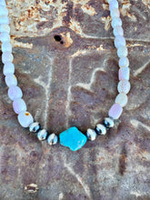 Load image into Gallery viewer, Pink Conch Barrel Beads With Turquoise &amp; Navajo Pearls
