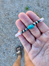 Load image into Gallery viewer, Pink Conch Barrel Beads With Turquoise &amp; Navajo Pearls
