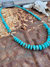 Load image into Gallery viewer, 5mm-8mm Turquoise Rondelle Necklace
