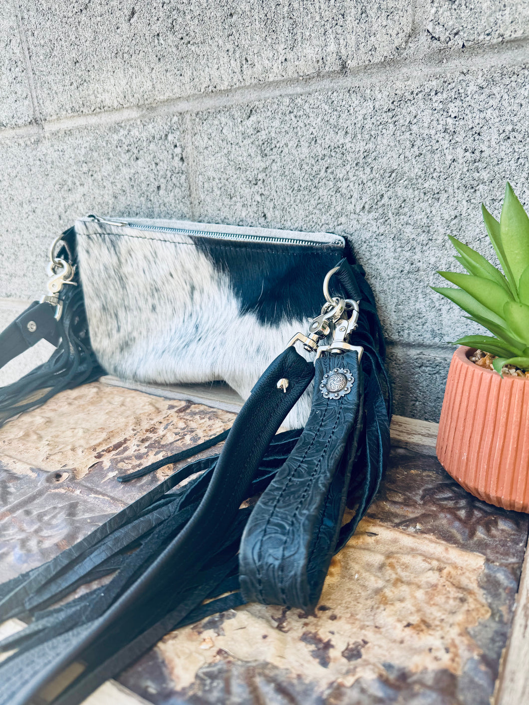 Cowhide Clutch Purse