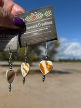 Load image into Gallery viewer, Tiger Nautilus Heart Earrings With Navajo Pearls
