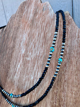 Load image into Gallery viewer, Sparkle Black Tourmaline With Navajo Pearls &amp; Turquoise
