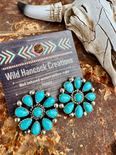 Load image into Gallery viewer, Classic Large Turquoise Cluster Stud Earrings
