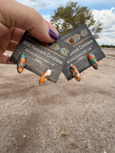 Load image into Gallery viewer, Oblong Mohave Turquoise &amp; Spiny Oyster Stud Earrings

