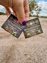Load image into Gallery viewer, Square Mohave Turquoise &amp; Spiny Oyster Stud Earrings
