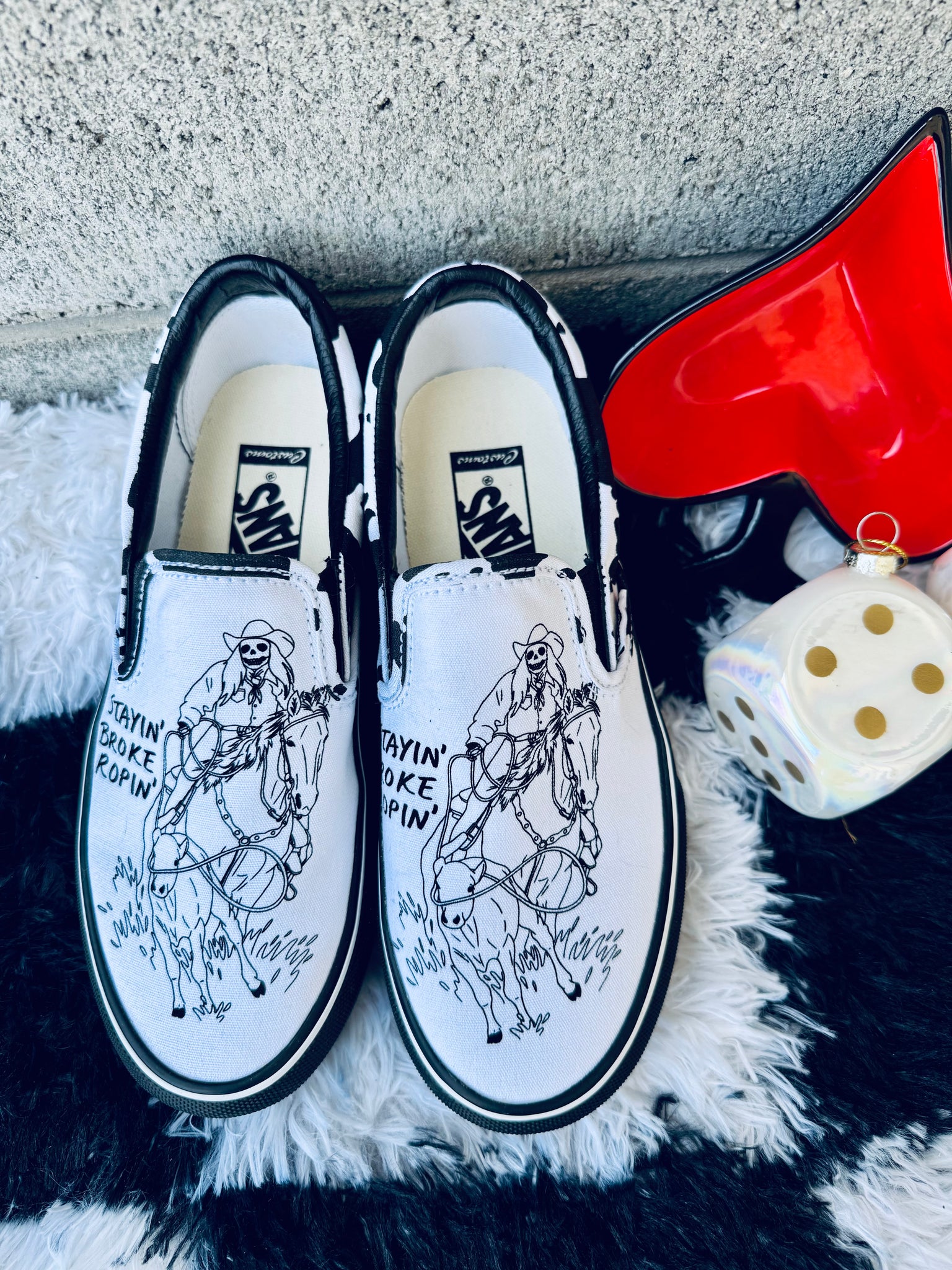 Platform Vans Stayin Broke Ropin – Wild Hancock Creations
