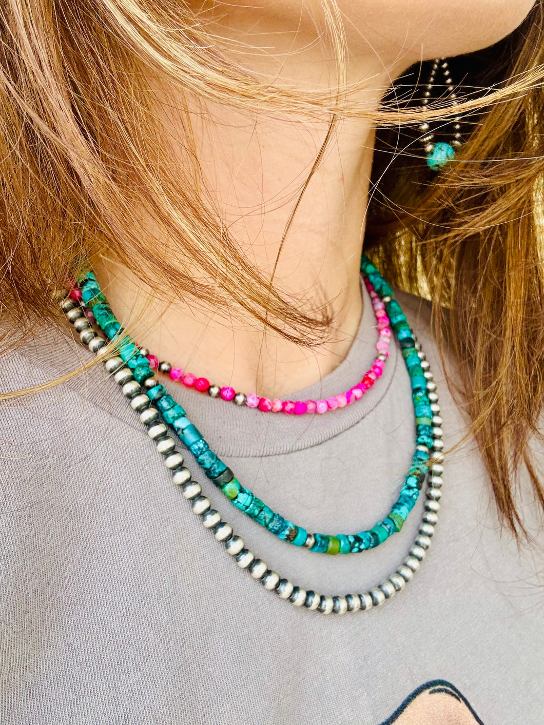 Pink Navajo Pearl Choker