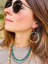 Load image into Gallery viewer, Turquoise Desert Pearl Hoop Earrings
