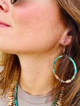 Load image into Gallery viewer, Turquoise Desert Pearl Hoop Earrings
