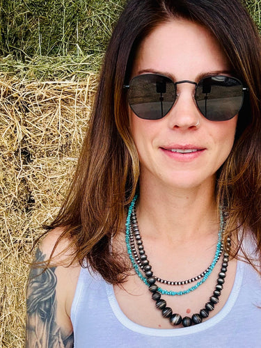 Western Navajo Pearls And Turquoise Necklace