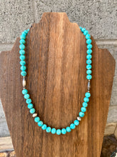 Load image into Gallery viewer, Kingman Turquoise Necklace With 8MM Navajo Pearls &amp; Torpedo&#39;s
