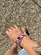 Load image into Gallery viewer, Pink Black N White Checkered Wrist Stacks
