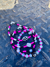 Load image into Gallery viewer, Pink Black N White Checkered Wrist Stacks
