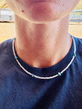 Load image into Gallery viewer, Turquoise Nugget Choker With Aura Glass
