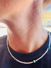 Load image into Gallery viewer, Turquoise Nugget Choker With Aura Glass
