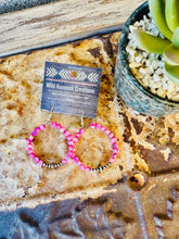 Load image into Gallery viewer, Pink Pearl Hoops With Navajo Pearls
