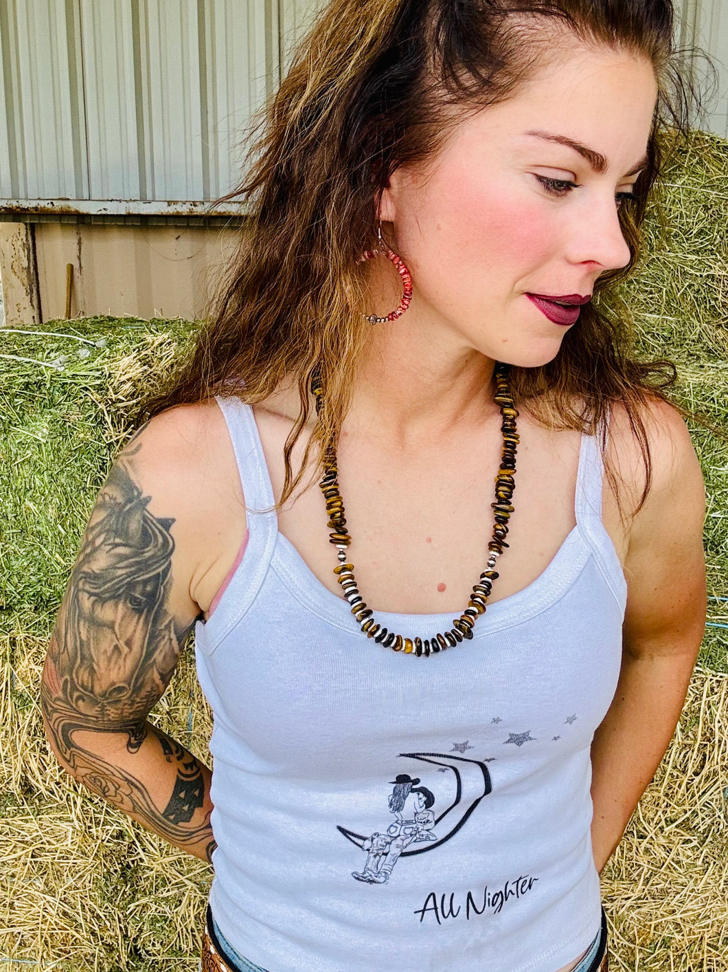 Navajo Pearl Necklace Tigers Eye