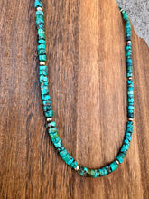 Load image into Gallery viewer, Genuine Blue Green Turquoise Choker With Navajo Pearls
