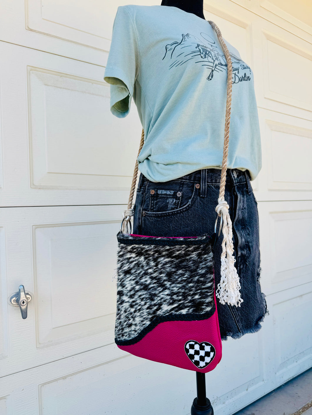 Retro Cowhide Crossbody Purse/ No Fringe