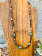 Load image into Gallery viewer, Oyster Necklace With Large Turquoise Nuggets
