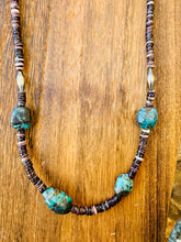 Load image into Gallery viewer, Oyster Necklace With Large Turquoise Nuggets
