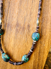 Load image into Gallery viewer, Oyster Necklace With Large Turquoise Nuggets
