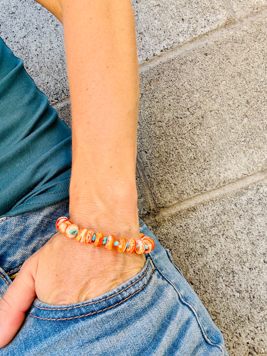 Big Orange Spiny Oyster Bracelet