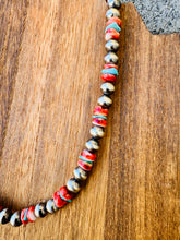 Load image into Gallery viewer, 8MM Navajo Pearl Necklace With Spiny Oyster &amp; Turquoise
