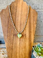 Load image into Gallery viewer, Checkered Heart Ball &amp; Chain Necklace
