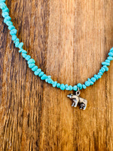 Load image into Gallery viewer, Genuine Turquoise Nuggets With Sterling Silver Cow Pendant
