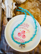 Load image into Gallery viewer, Genuine Turquoise Nuggets With Sterling Silver Cow Pendant
