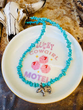 Load image into Gallery viewer, Genuine Turquoise Nuggets With Sterling Silver Cow Pendant
