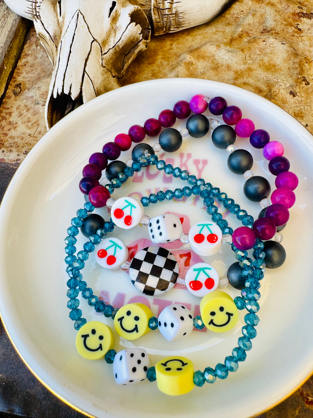 Smiley Dice Bracelets