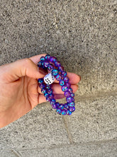 Load image into Gallery viewer, Purple Painted Glass Bracelet With Dice
