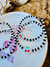 Load image into Gallery viewer, Checkered Hoops/ Cherries or Smiley

