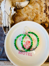 Load image into Gallery viewer, Green Jade Hoop Earrings With Navajo Pearls
