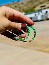 Load image into Gallery viewer, Green Jade Hoop Earrings With Navajo Pearls
