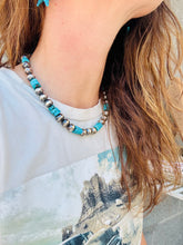 Load image into Gallery viewer, 10MM Navajo Pearls With 10MM Kingman Turquoise
