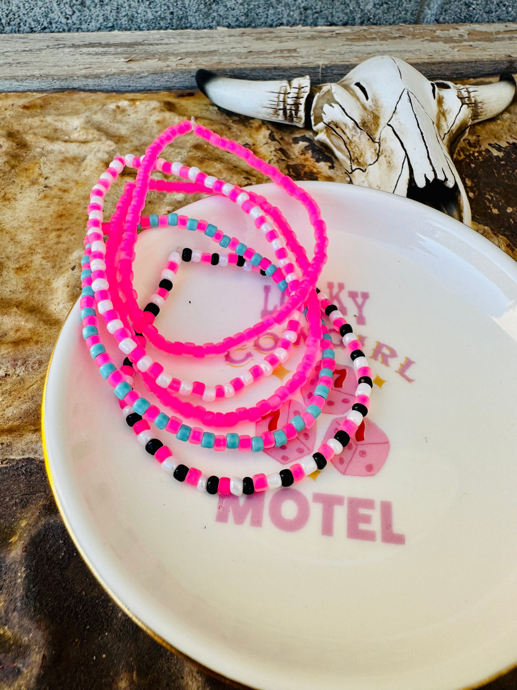 Frosty Neon Pink Bracelet