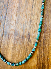 Load image into Gallery viewer, 24&quot; Long Turquoise Necklace With 4MM Navajo Pearls
