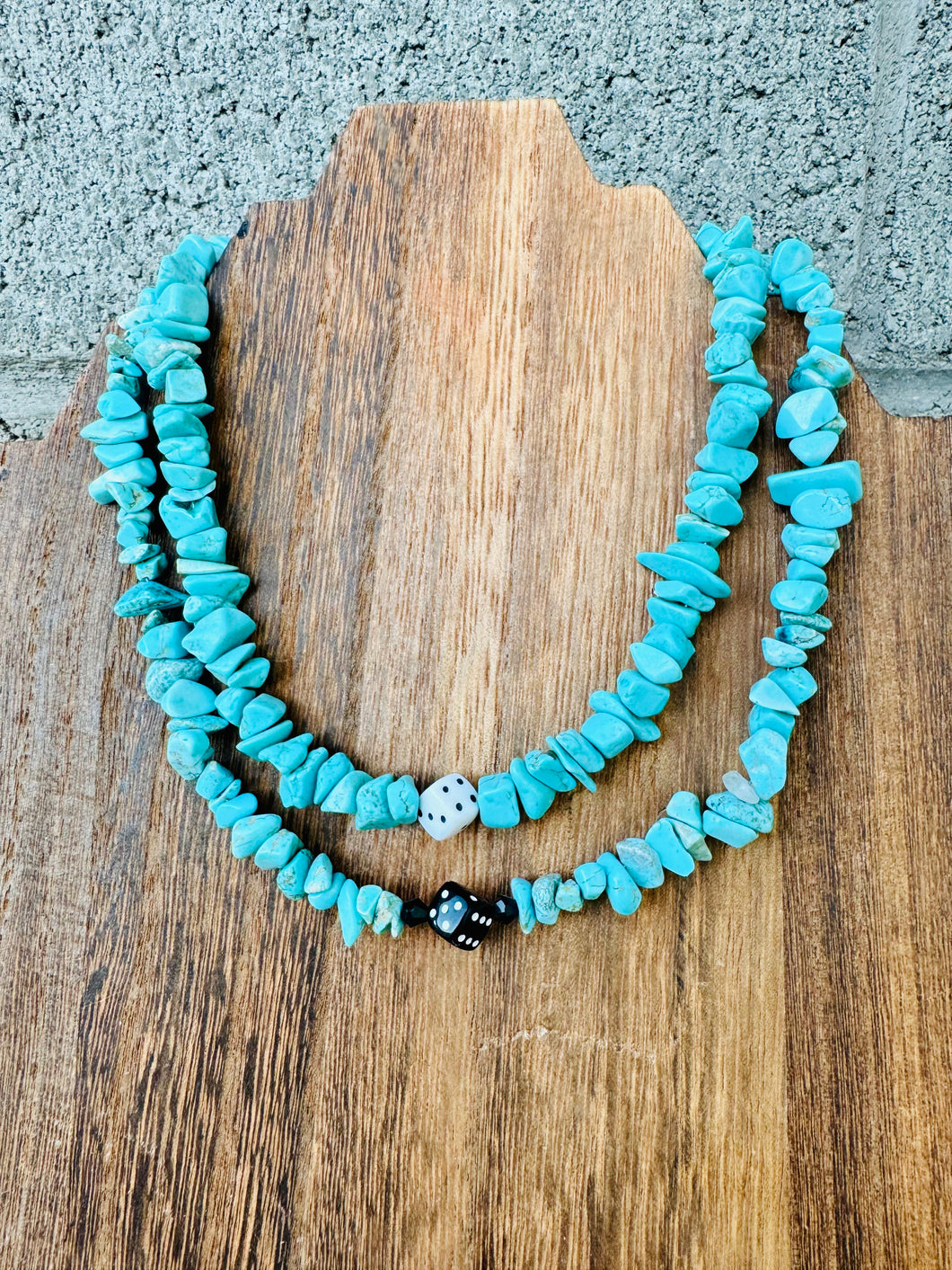 Turquoise Magnesite & Dice Choker