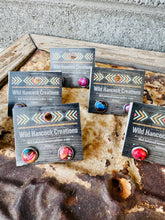 Load image into Gallery viewer, Bubble Gum Genuine Turquoise &amp; Jade Stud Earrings
