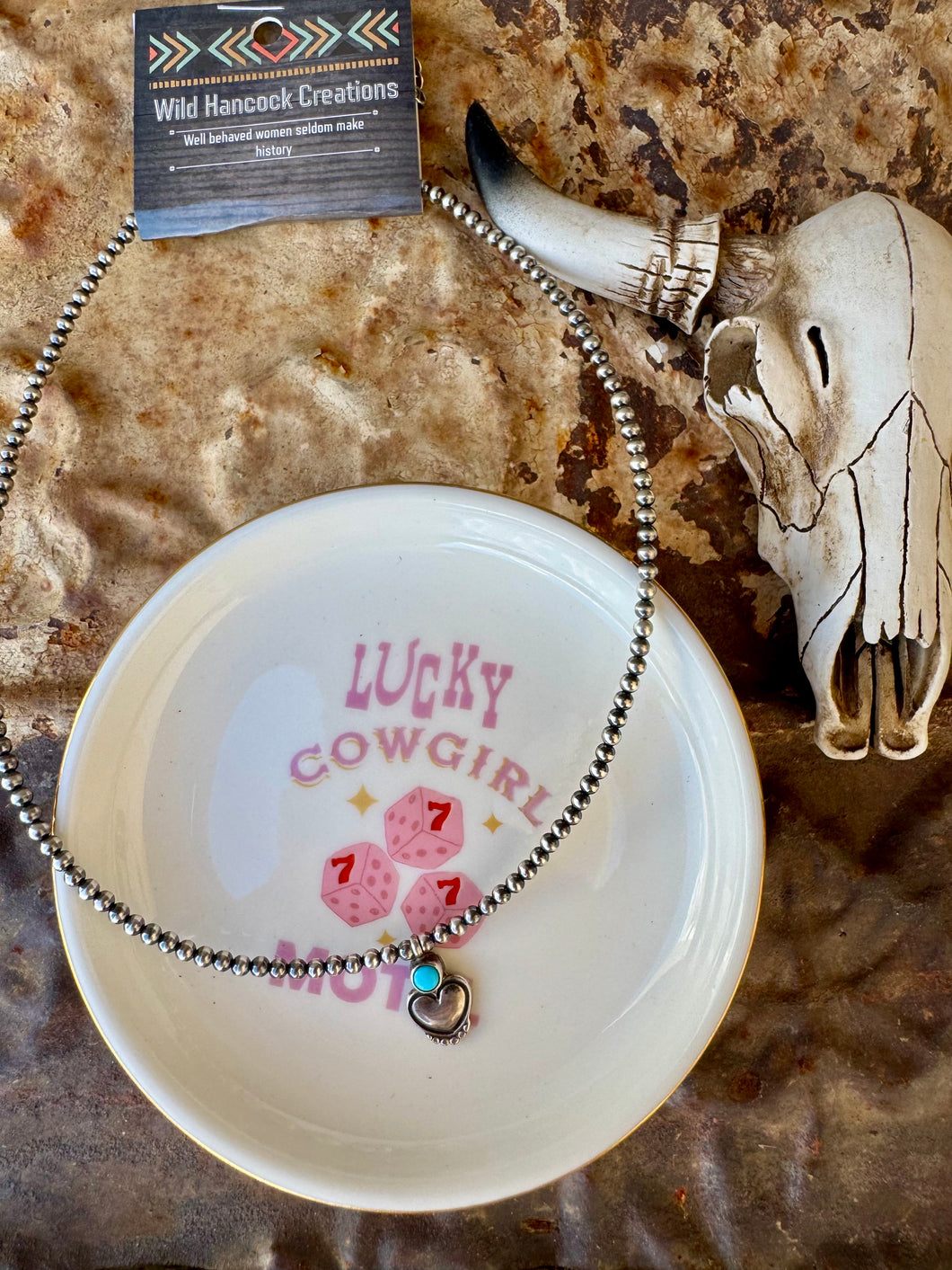 Navajo Pearl Choker With Heart Pendant