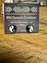 Load image into Gallery viewer, Ying Yang &amp; Checkered Stud Earrings
