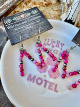 Load image into Gallery viewer, Double Pink Bar Earrings With Navajo Pearls
